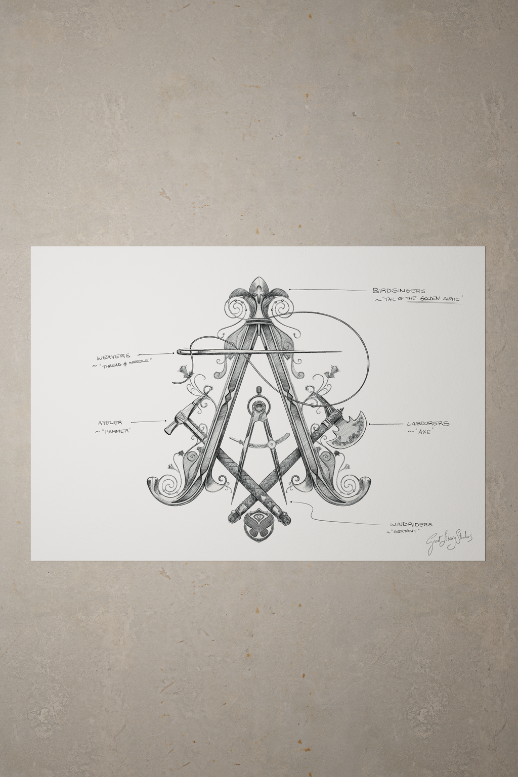 CONCEPT ART ADSCENDO LOGO THE 5 GUILDS