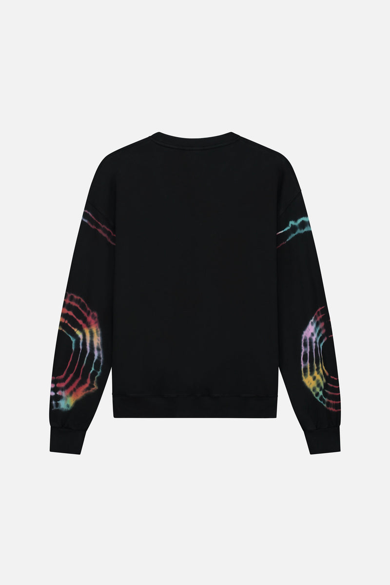 FLOWER SLOGAN TIE DYE SWEATSHIRT MEN MULTI