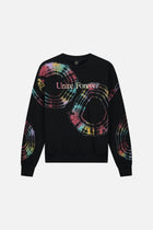 FLOWER SLOGAN TIE DYE SWEATSHIRT MEN MULTI