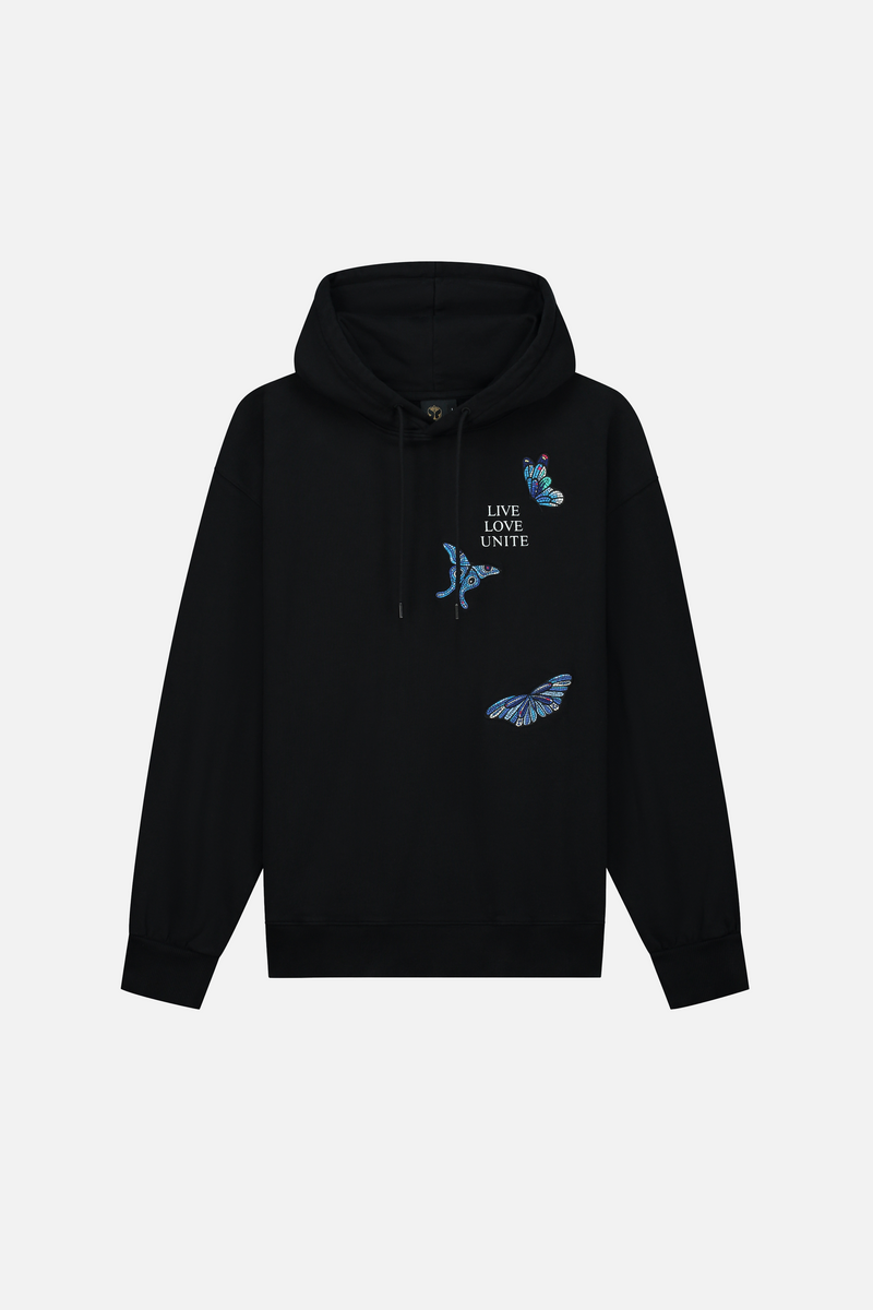 STAIRWAY BUTTERFLY HOODIE MEN BLACK