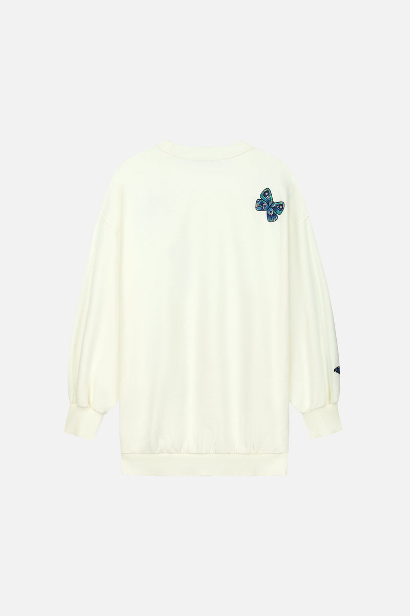 STAIRWAY BUTTERFLY SWEATSHIRT WOMEN OFF WHITE
