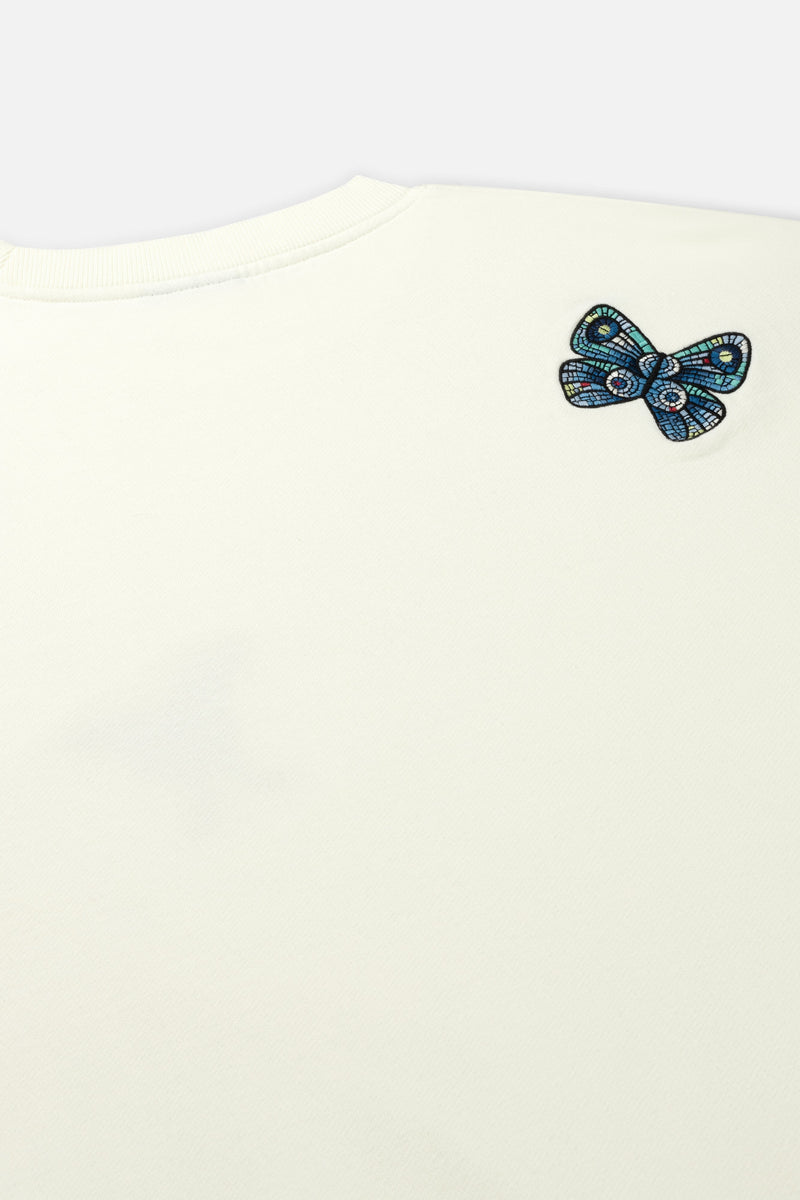STAIRWAY BUTTERFLY SWEATSHIRT WOMEN OFF WHITE