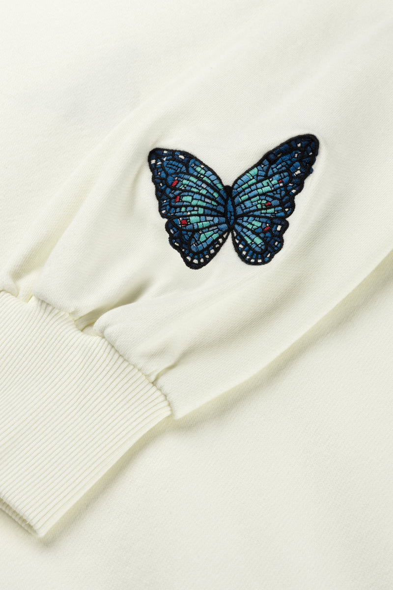 STAIRWAY BUTTERFLY SWEATSHIRT WOMEN OFF WHITE