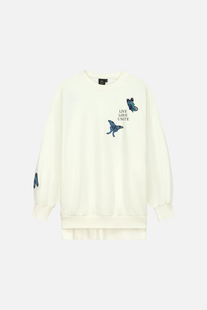 STAIRWAY BUTTERFLY SWEATSHIRT WOMEN OFF WHITE
