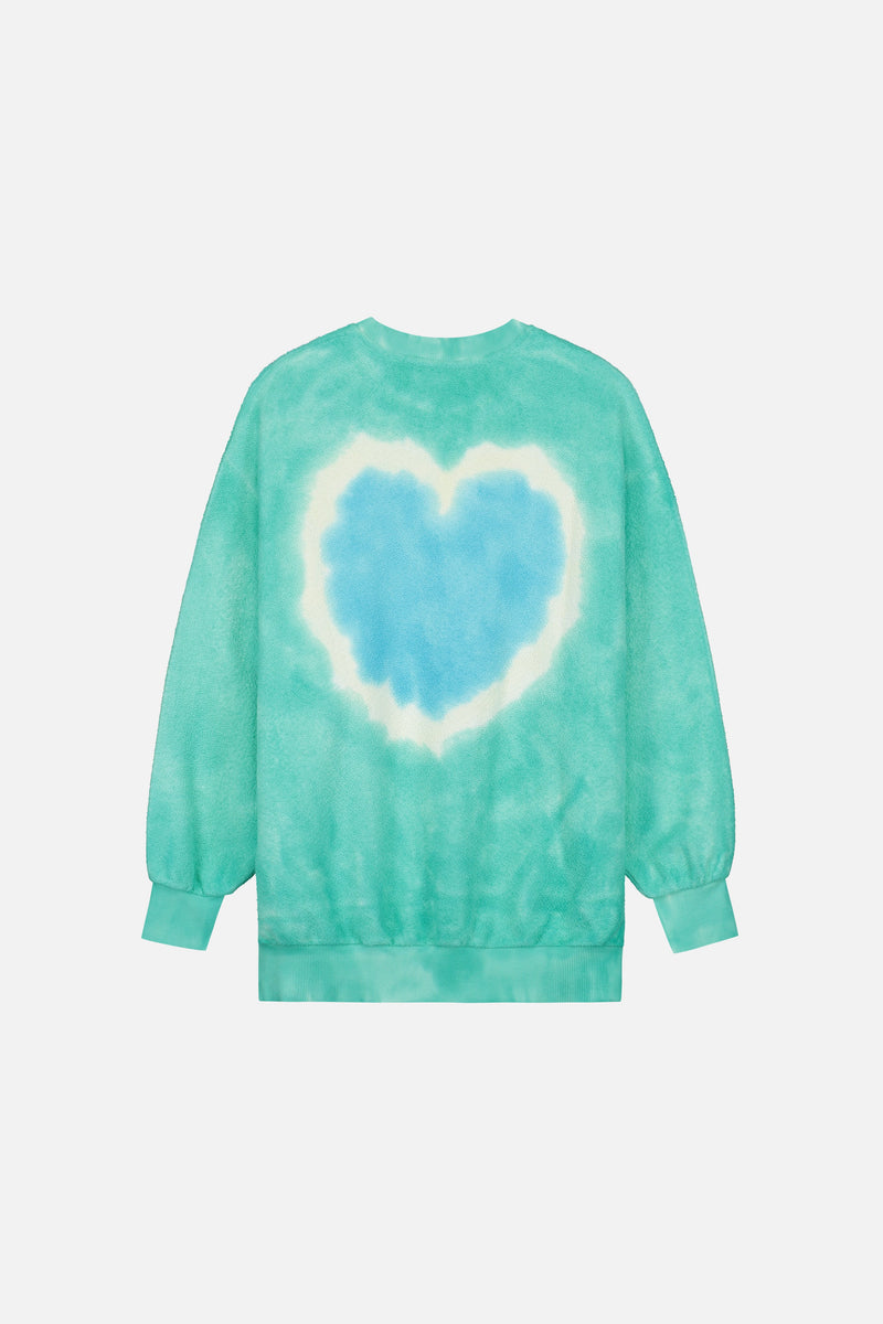 TIE DYE TOMORROWLAND SWEATSHIRT WOMEN AQUA