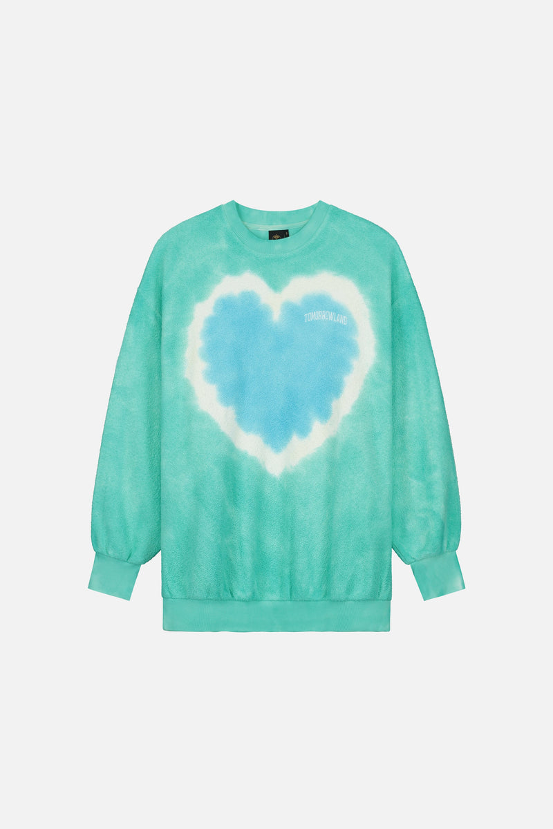 TIE DYE TOMORROWLAND SWEATSHIRT WOMEN AQUA