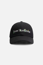 FLOWER SLOGAN CURVED CAP BLACK