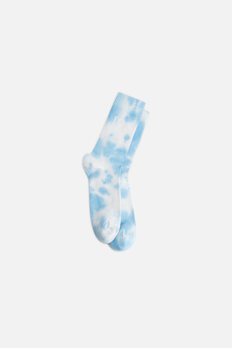TOMORROWLAND LOVE TIE DYE SOCKS LIGHT BLUE