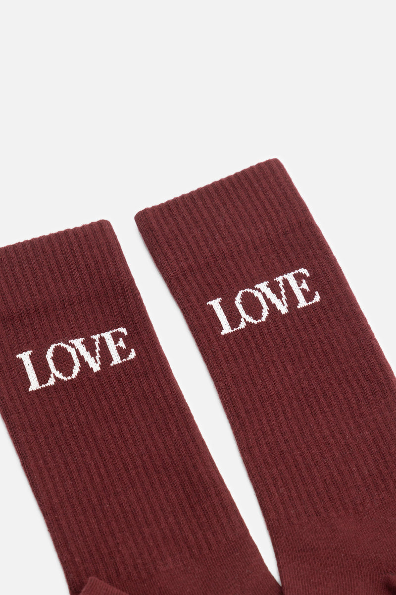 TOMORROWLAND LOVE SOCKS BURGUNDY