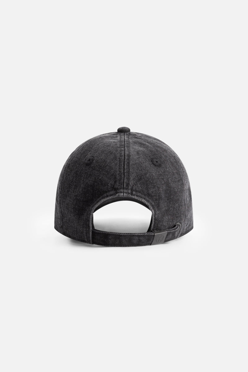 CURVED ICON DENIM CAP WASHED BLACK