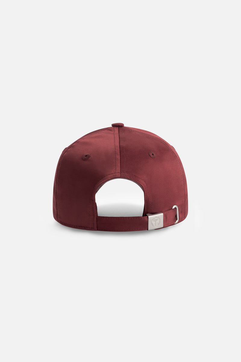 CURVED ICON SATIN CAP BURGUNDY