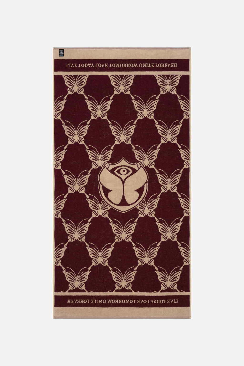 TOWEL BUTTERLFY BICOLOR 90X180 SAND BURGUNDY