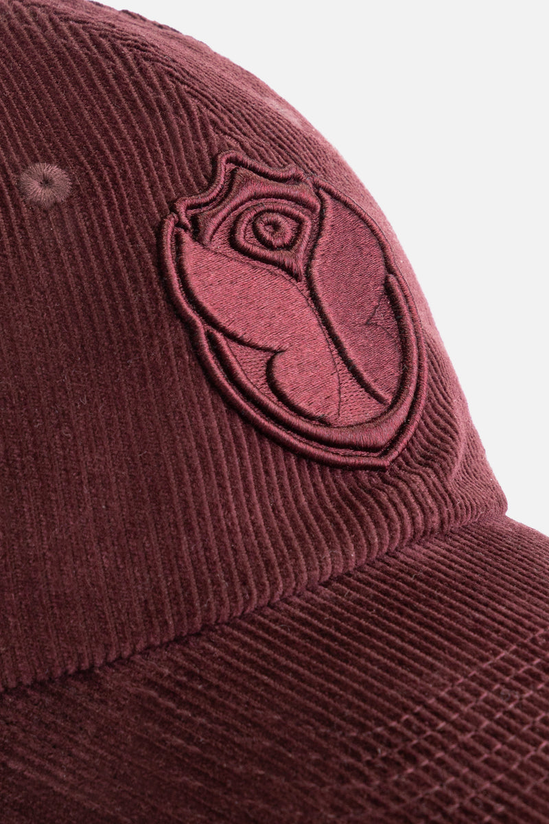CURVED ICON CORDUROY CAP BURGUNDY