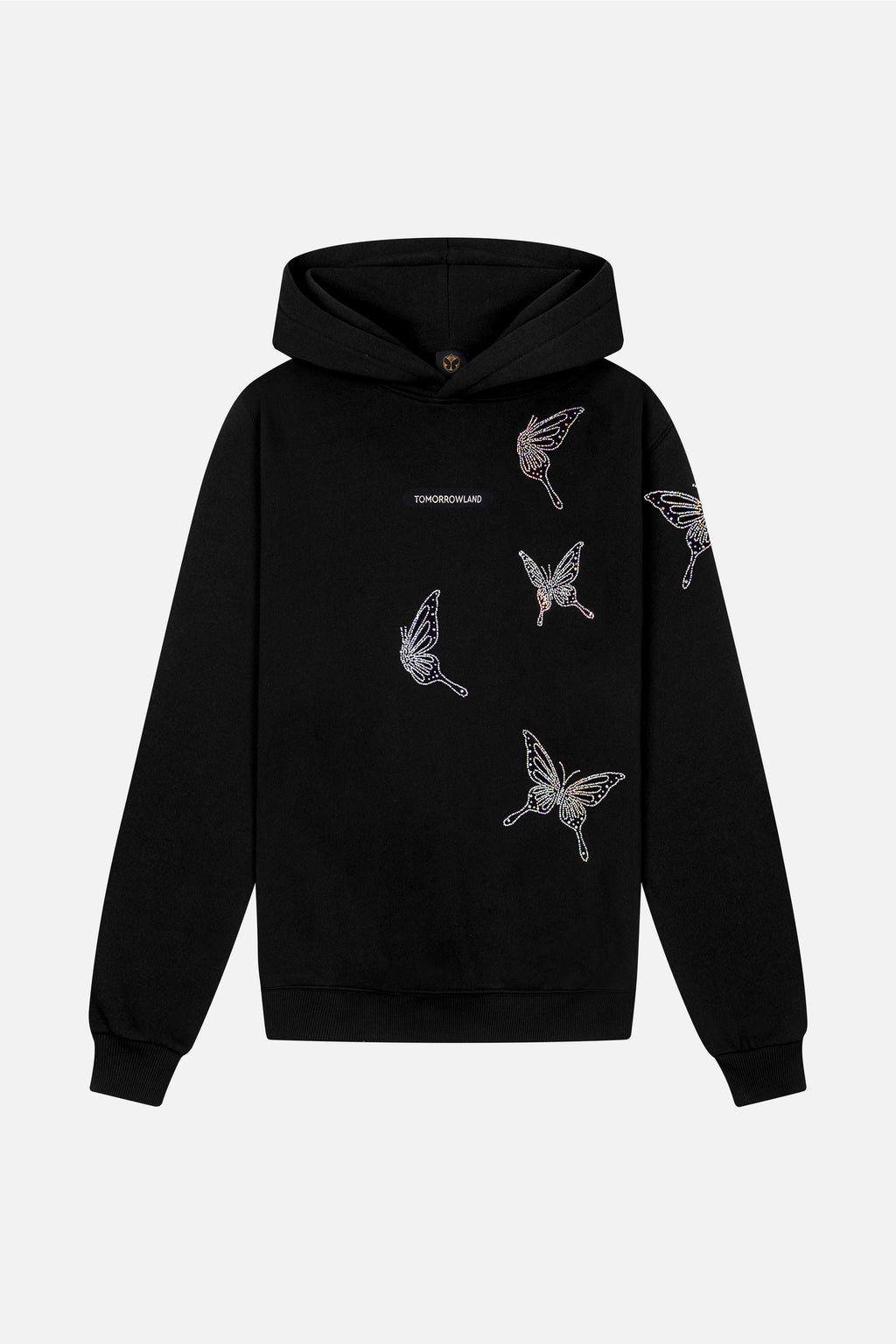 SPARKLE BUTTERFLY HOODIE WOMEN BLACK