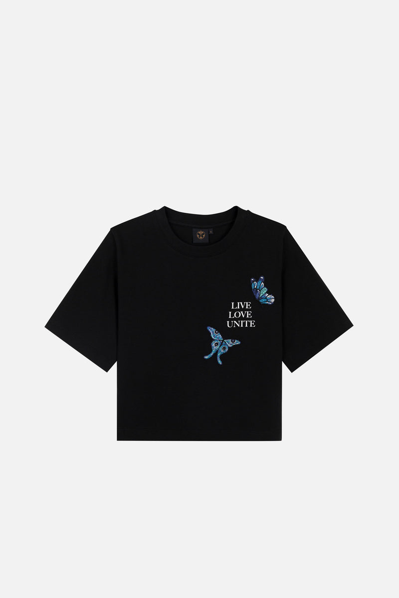 STAIRWAY BUTTERFLY TSHIRT WOMEN BLACK