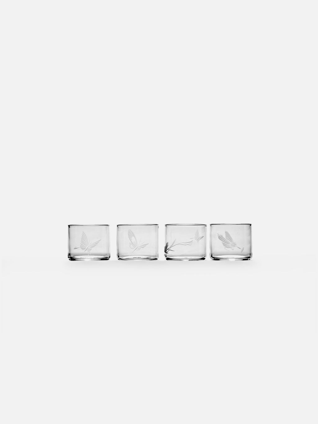 SHOTGLASS DIFFERENT ENGRAVEMENTS UNITY SET/4