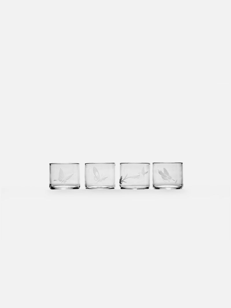 SHOTGLASS DIFFERENT ENGRAVEMENTS UNITY SET/4