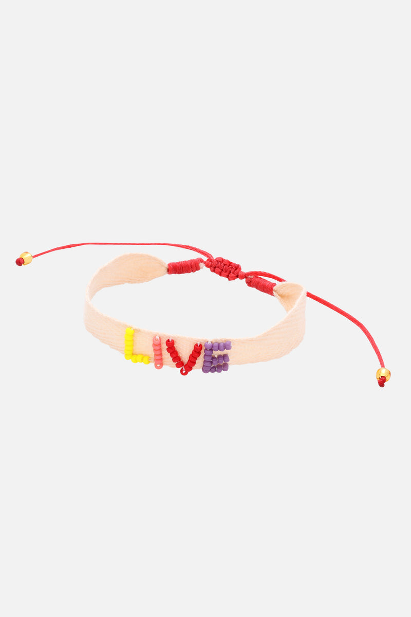 BEAD EMBROIDERY BRACELET WOMEN LIVE WHITE