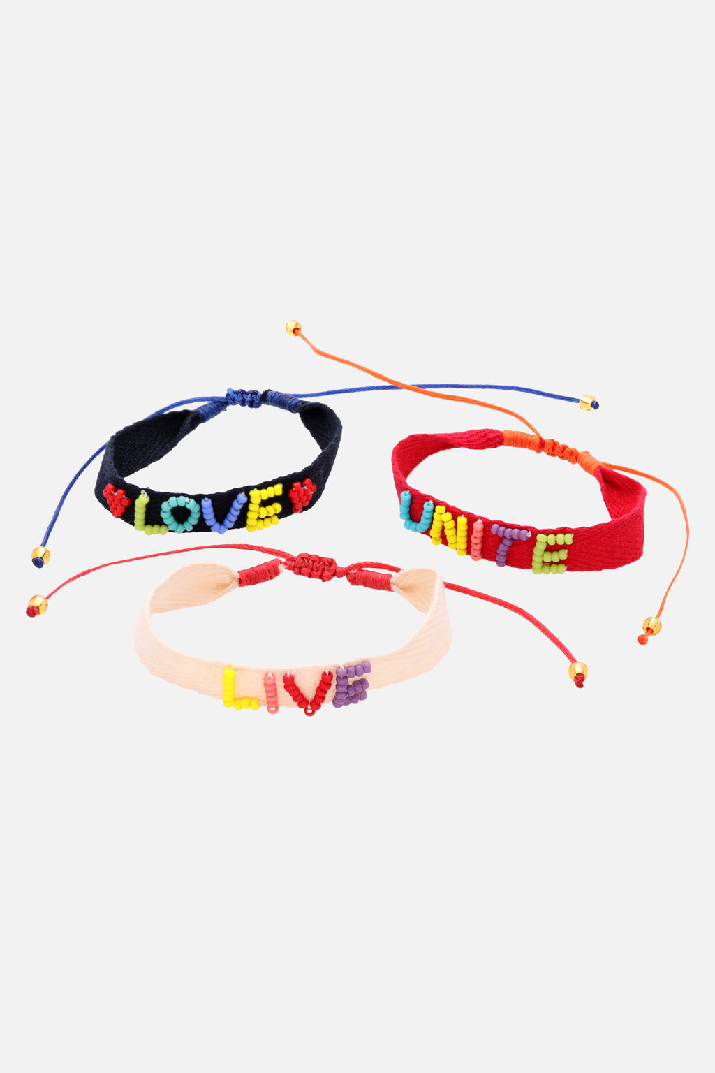 BEAD EMBROIDERY BRACELET WOMEN UNITE RED