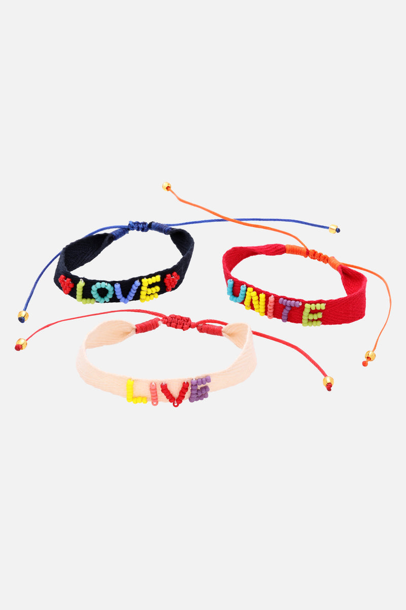 BEAD EMBROIDERY BRACELET WOMEN UNITE RED