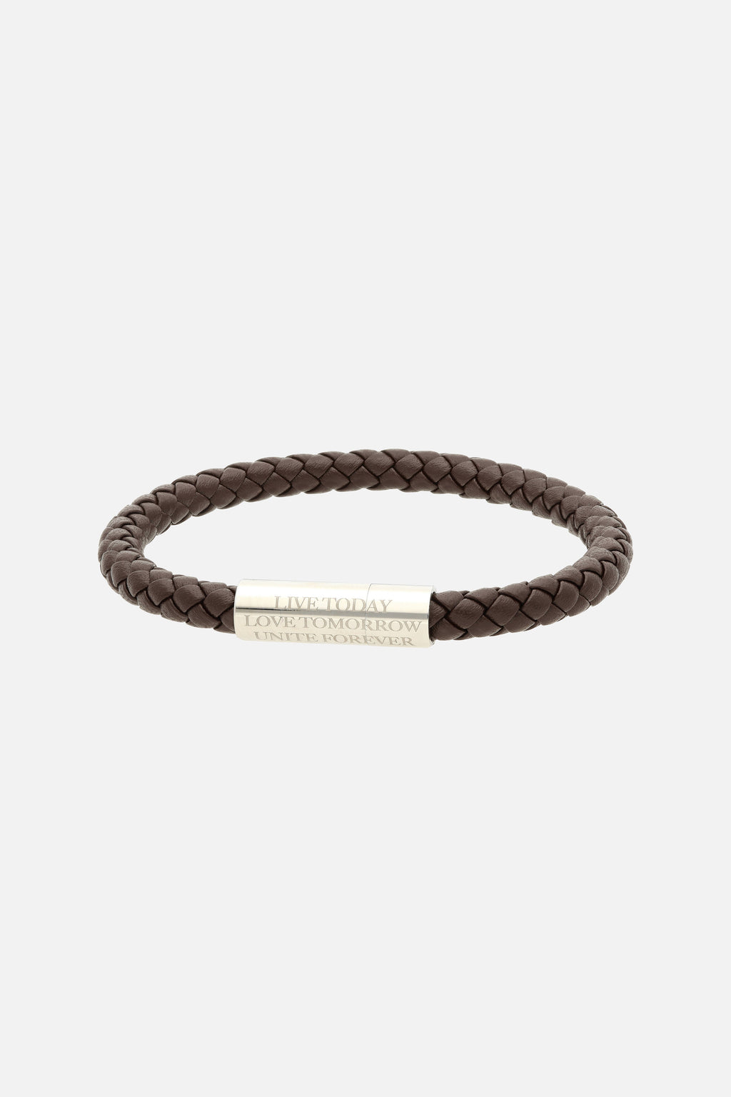 SLOGAN BRACELET WOVEN BROWN