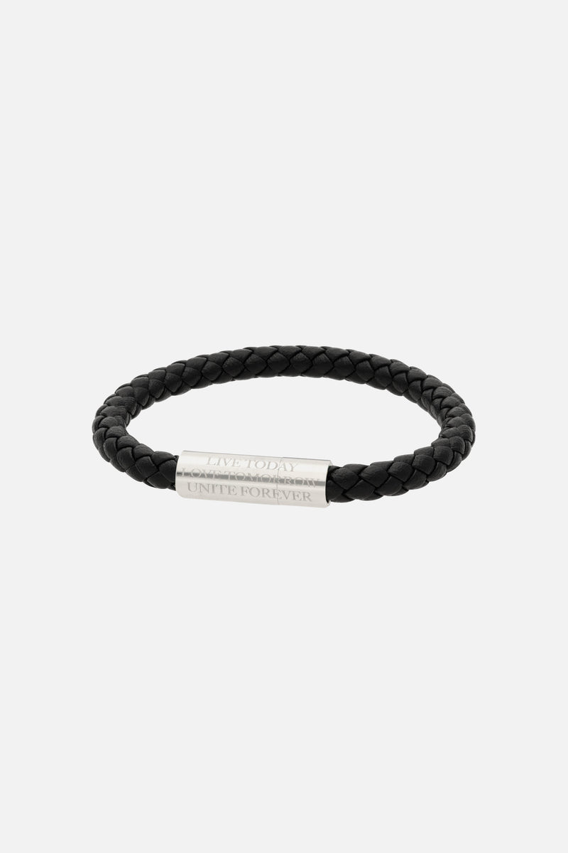 SLOGAN BRACELET WOVEN BLACK