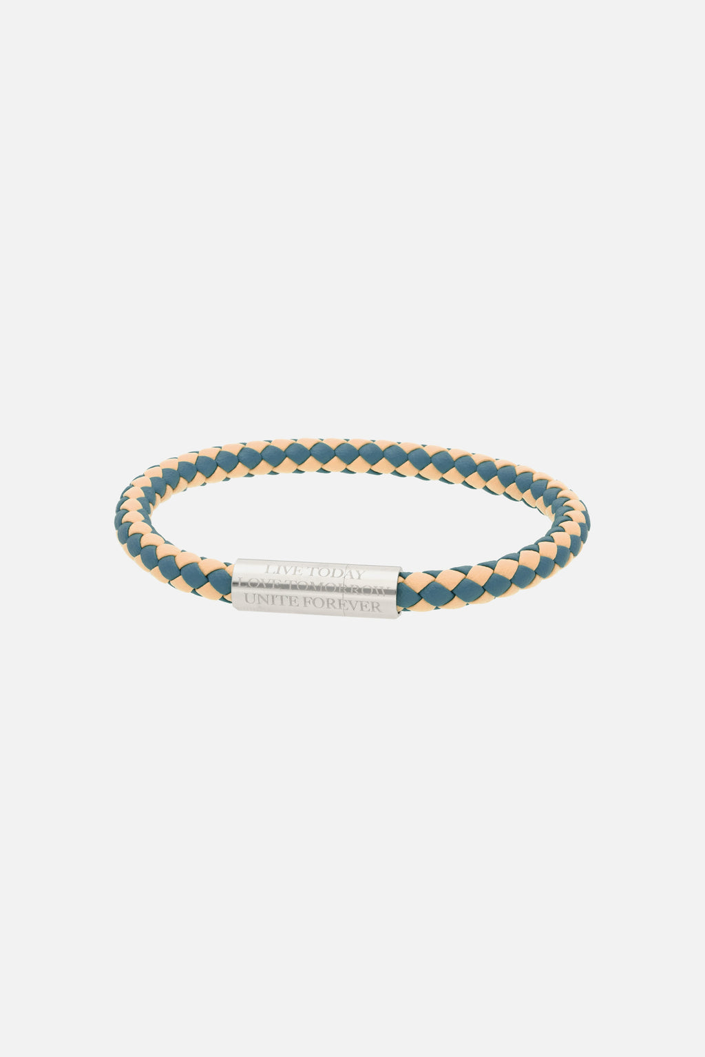 SLOGAN BRACELET WOVEN MULTI BLUE