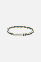 SLOGAN BRACELET WOVEN MULTI BLUE