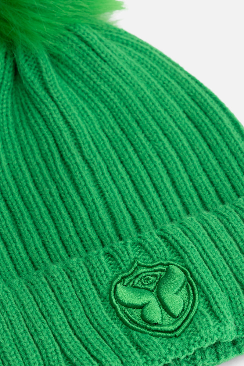 POMPOM BEANIE GREEN
