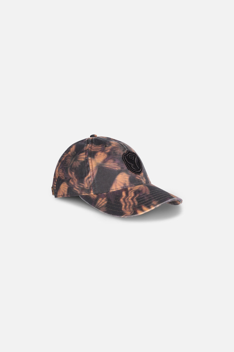 BUTTERFLY AOP ICON CURVED CAP BROWN