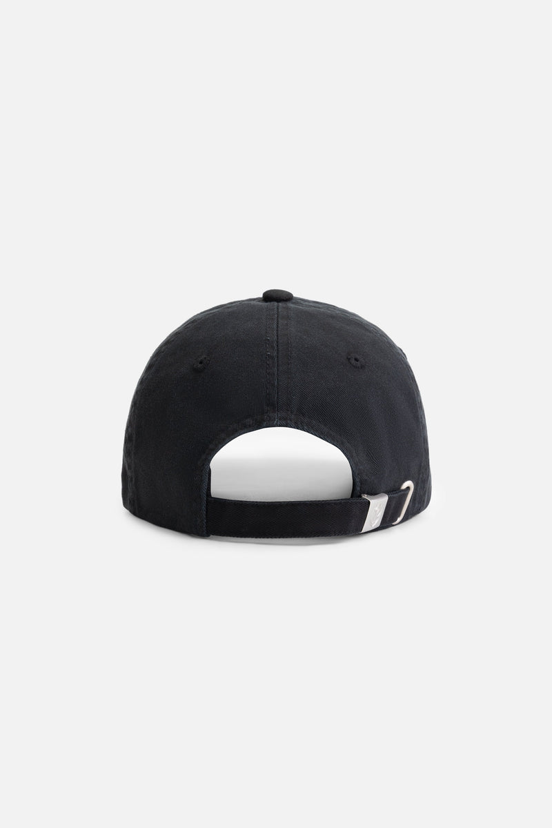 CURVED HAPPICON CAP WASHED BLACK