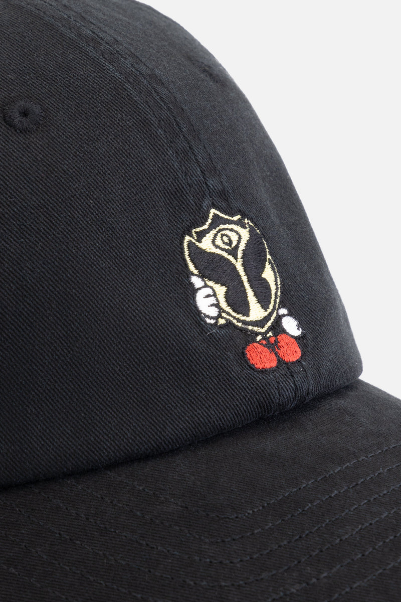 CURVED HAPPICON CAP WASHED BLACK