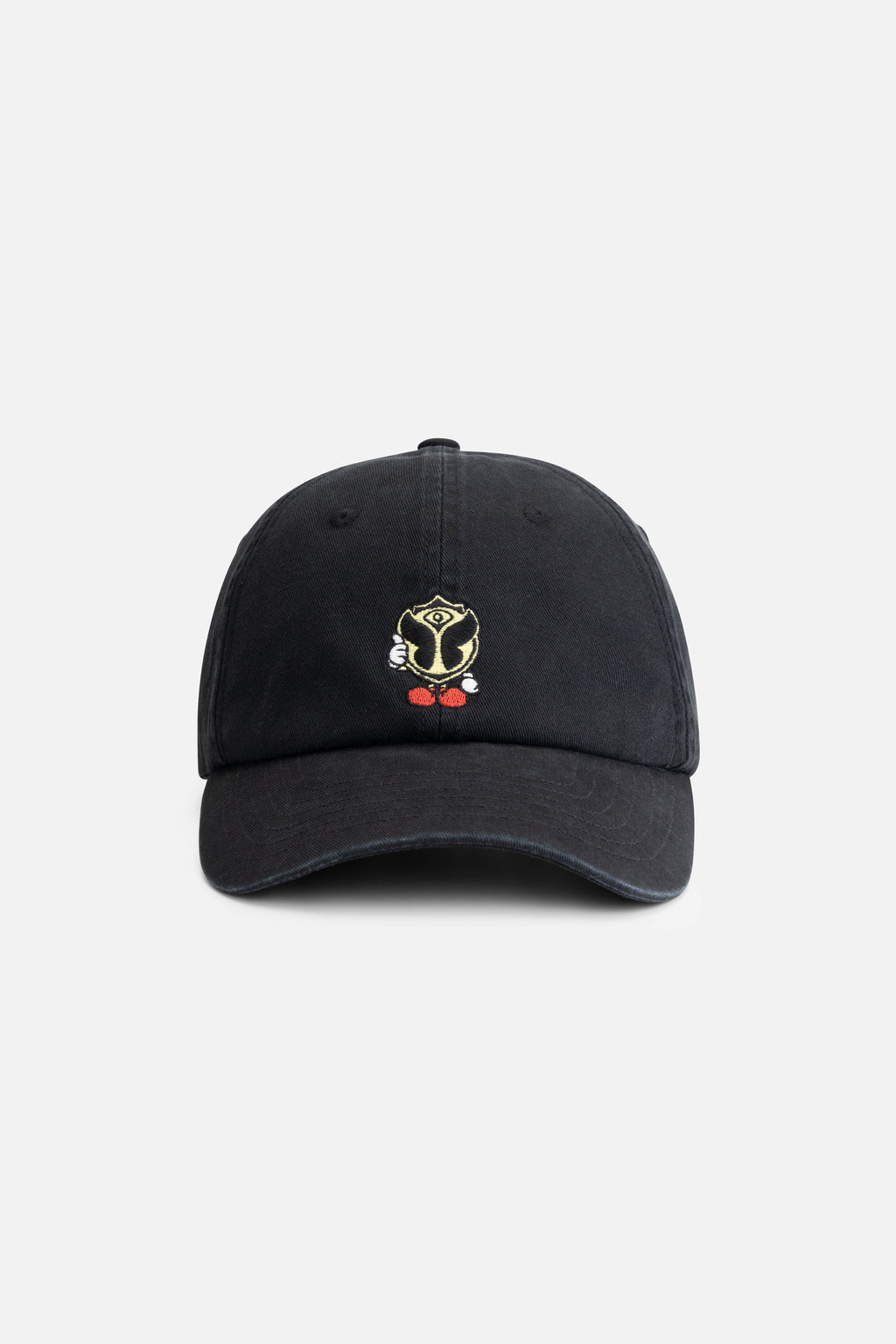 CURVED HAPPICON CAP WASHED BLACK