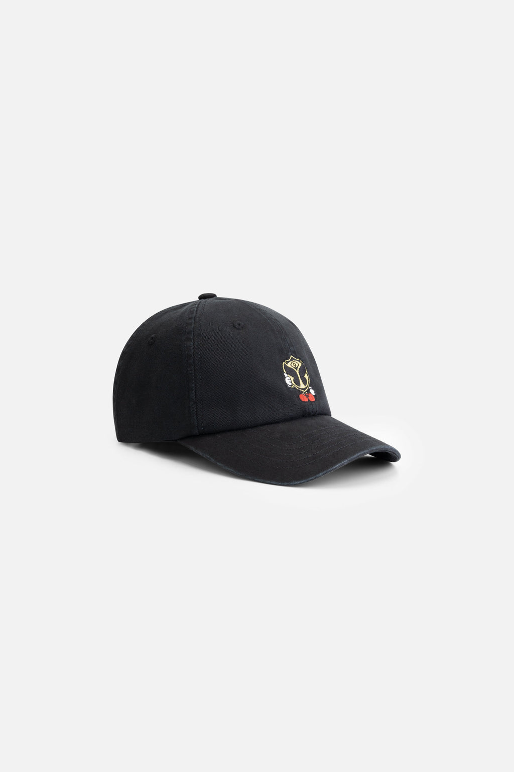 CURVED HAPPICON CAP WASHED BLACK