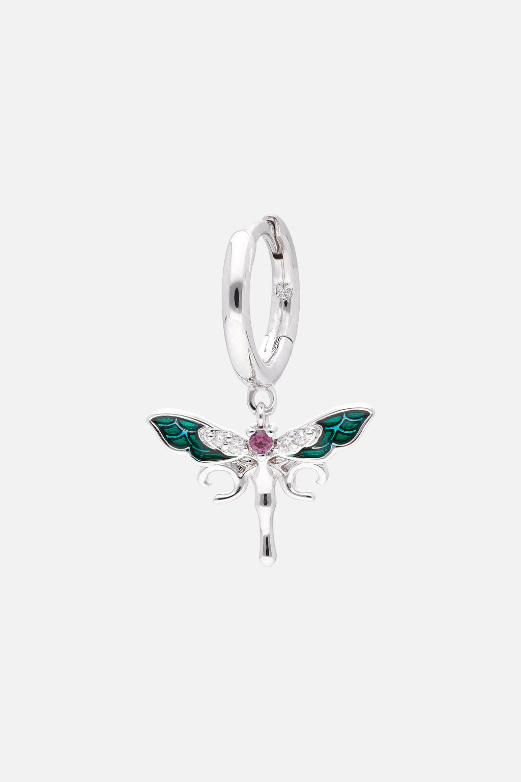 DRAGONFLY HOOP EARRINGS WOMEN SILVER