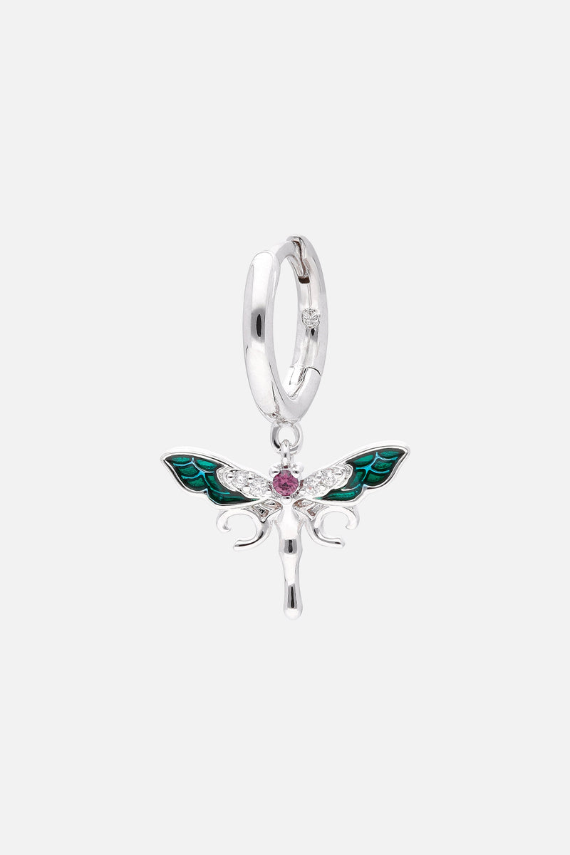 DRAGONFLY HOOP EARRINGS WOMEN SILVER