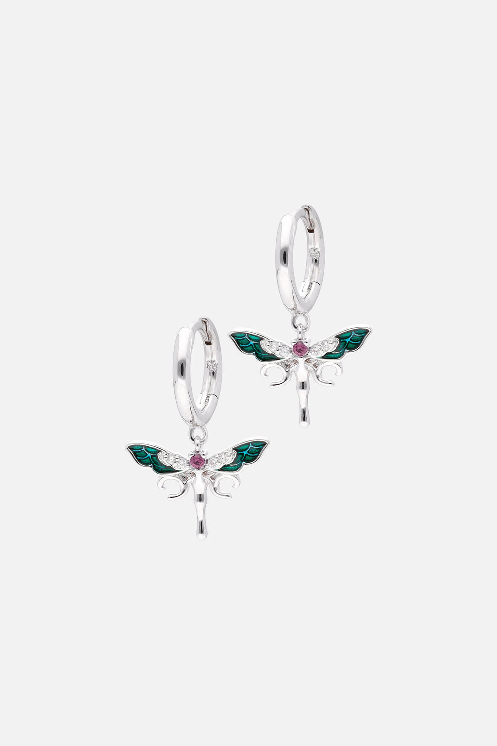 DRAGONFLY HOOP EARRINGS WOMEN SILVER