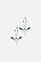 DRAGONFLY HOOP EARRINGS WOMEN SILVER