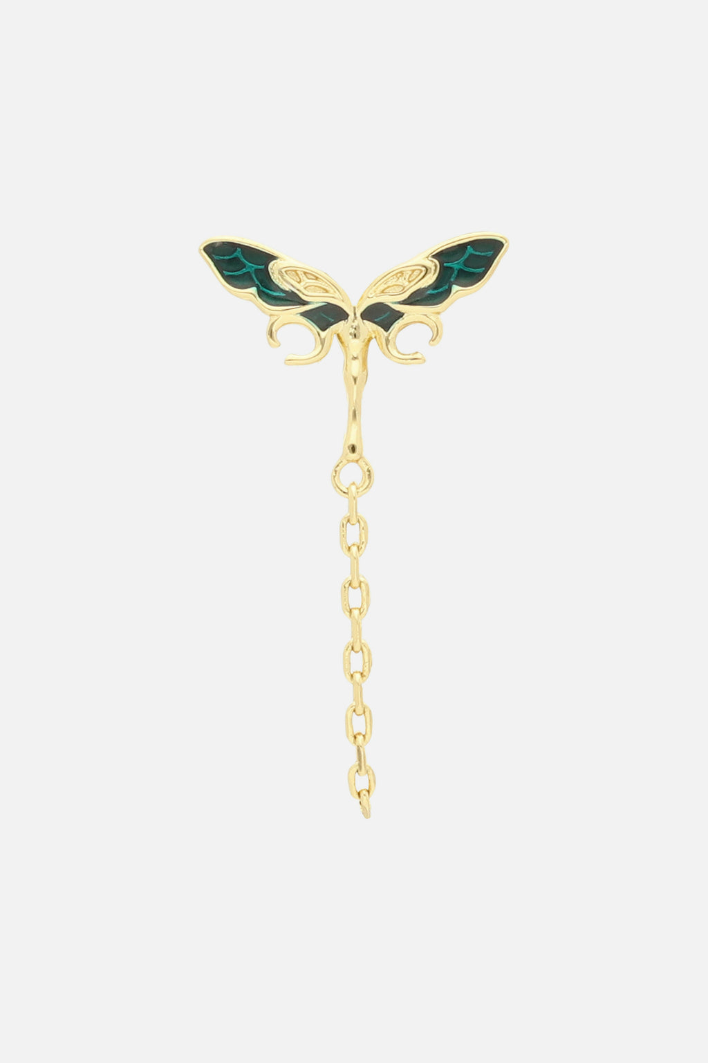 DRAGONLFLY STUD AND CHAIN SET 3PCS WOMEN GOLD