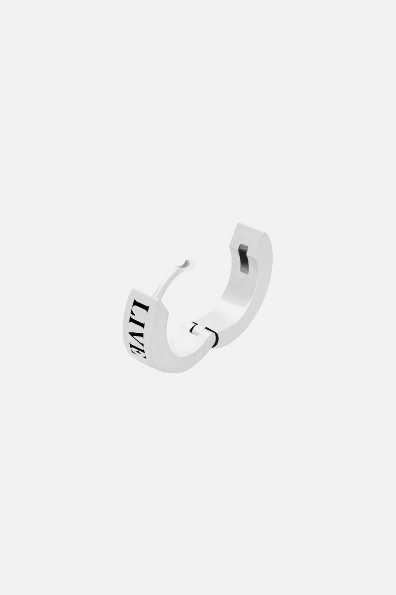 SLOGAN EARRING MEN VINTAGE SILVER