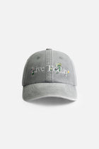 FLOWER SLOGAN CURVED CAP WASHED GREY