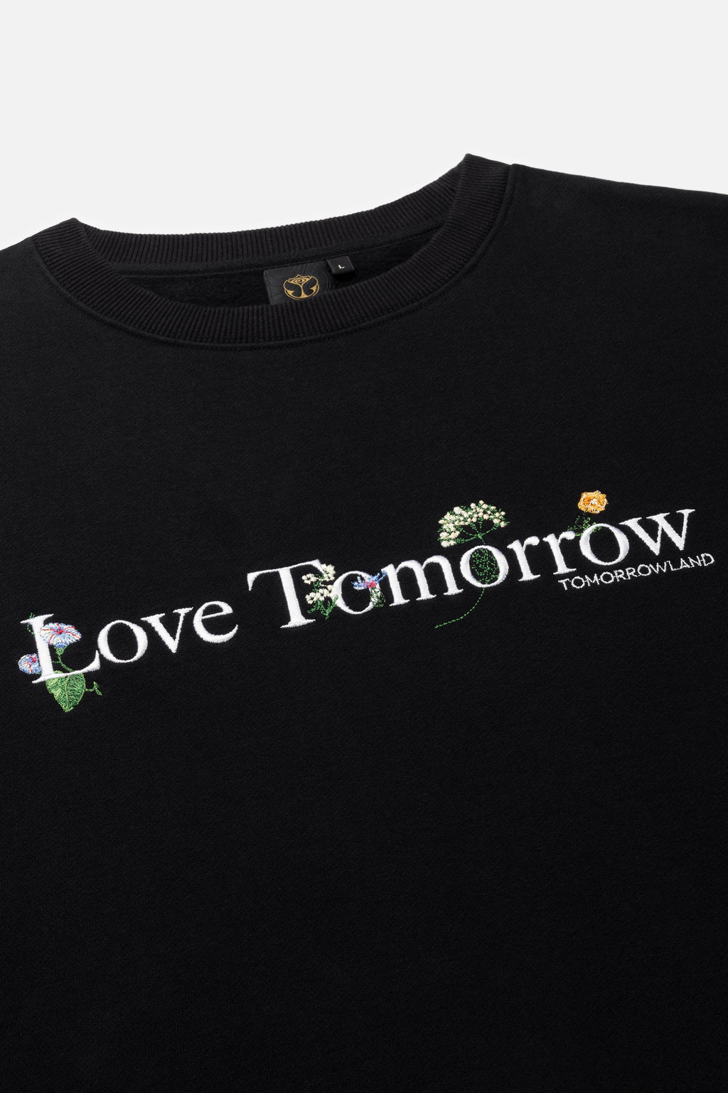 FLOWER SLOGAN SWEATSHIRT MEN BLACK