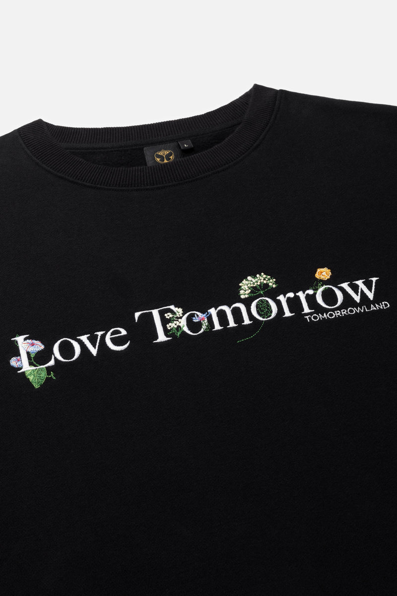 FLOWER SLOGAN SWEATSHIRT MEN BLACK