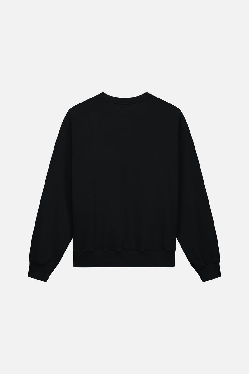 FLOWER SLOGAN SWEATSHIRT MEN BLACK
