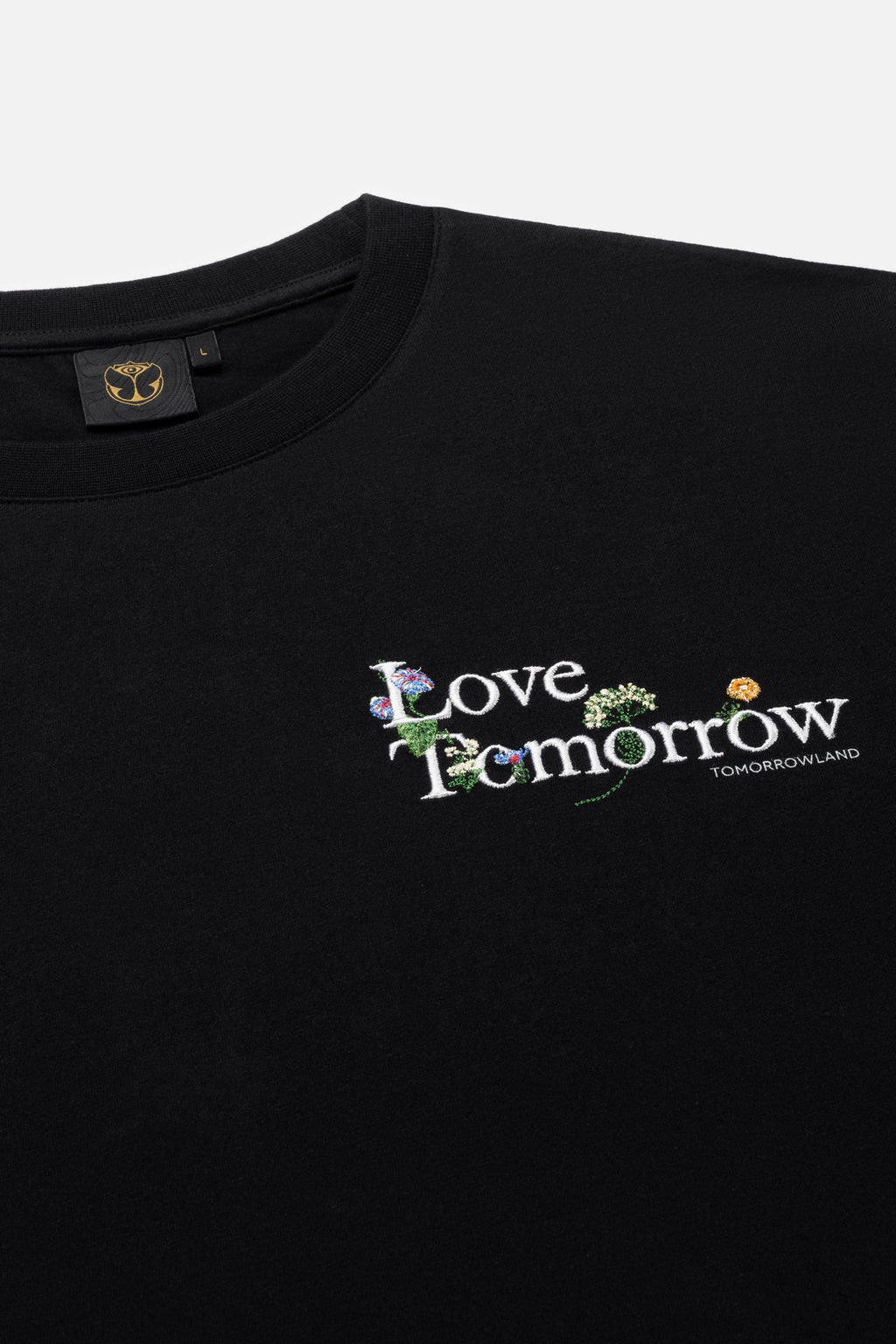 FLOWER SLOGAN TSHIRT MEN BLACK