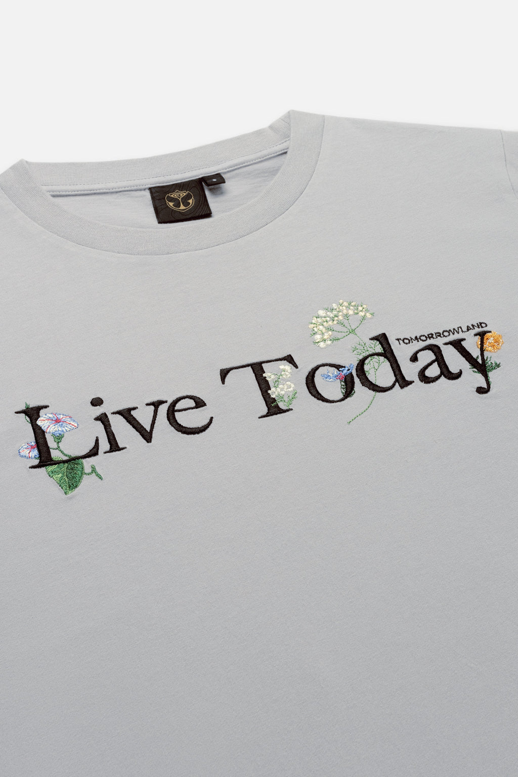 FLOWER SLOGAN TSHIRT WOMEN GREY