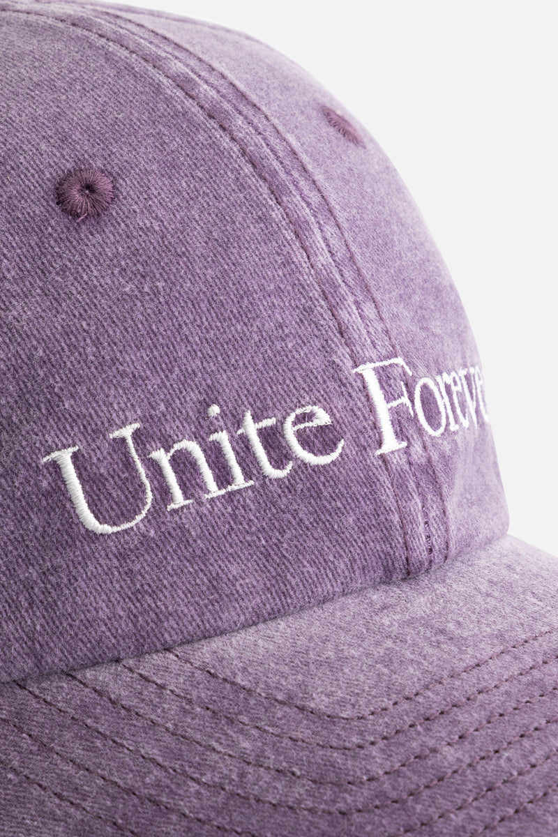 FLOWER SLOGAN CURVED CAP WASHED PURPLE