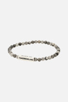 GLASS BEAD BRACELET MEN SOFT GREY
