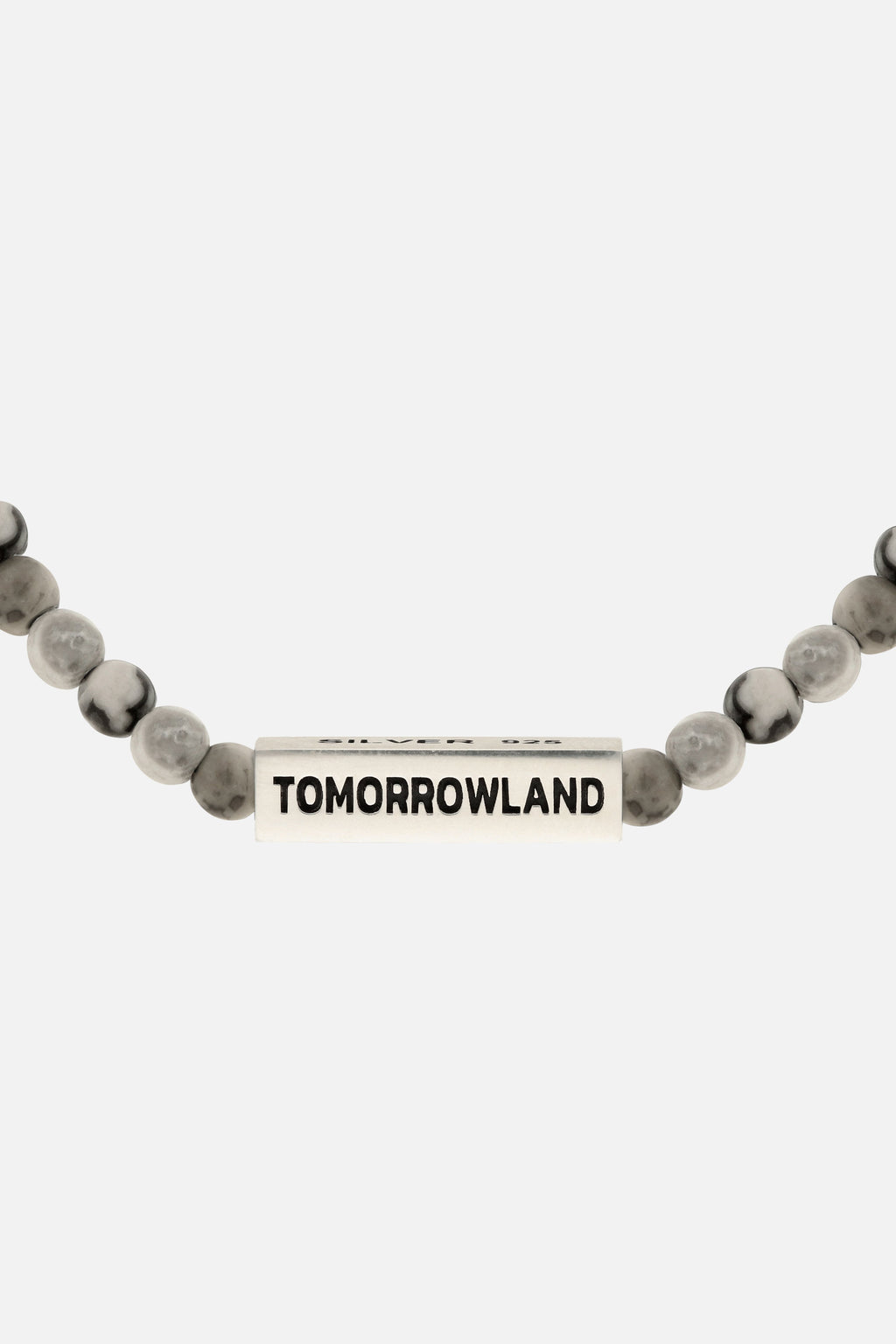 GLASS BEAD BRACELET MEN SOFT GREY