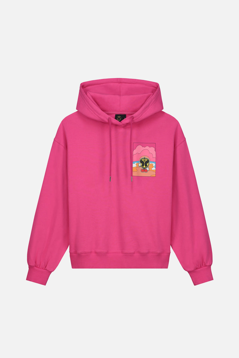 HAPPICON THUMBS UP HOODIE WOMEN PINK